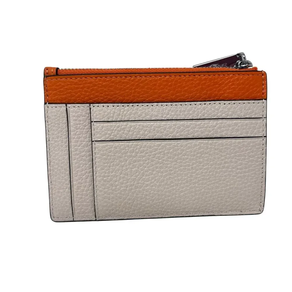 NWT Kate Spade Kayla Large Slim Card Holder Milk Glass Pebbled Leather $149
